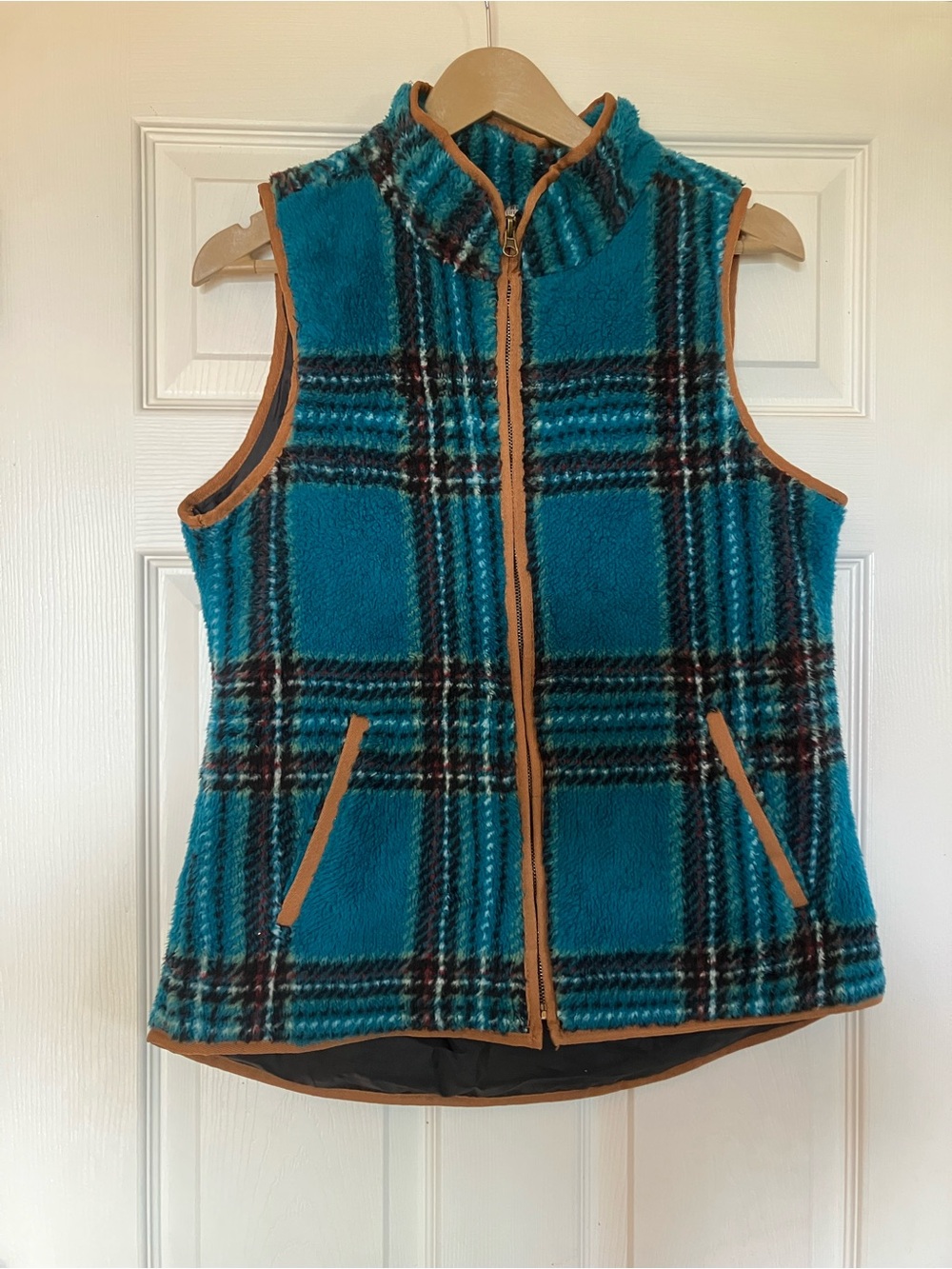 Mountain Ridge Plaid Sherpa Vest